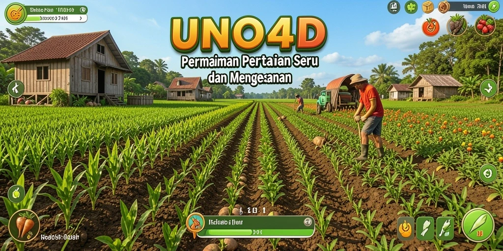 Tampilan permainan <strong>UNO4D</strong> yang menakjubkan dengan aktivitas pertanian yang seru.